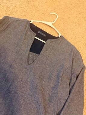 Paris Blue Denim Blue Knee-Length Dress with Pockets 💙